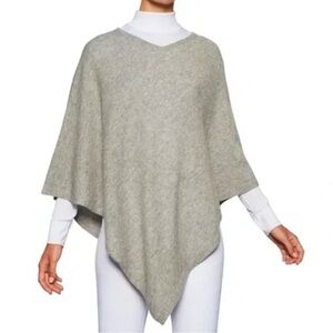 NWT + Beryll 100% cashmere light gray poncho sweater throw one size